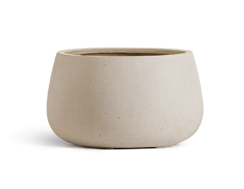 Кашпо Effectory Beton Низкая чаша, цвет Белый песок_2