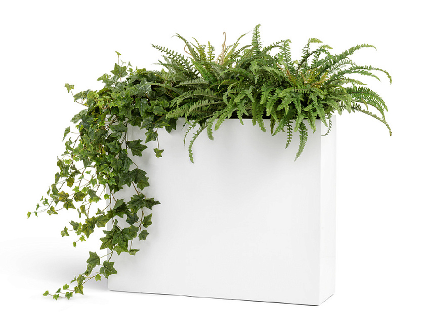 Кашпо Эффектори Глосс высокий дивайдер белый глянцевый лак_2