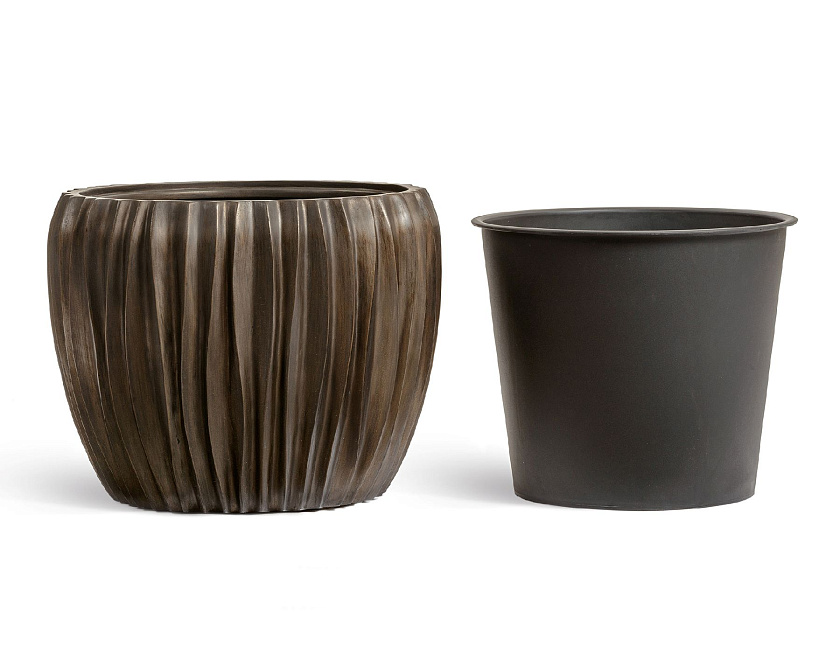 Кашпо Эффектори Металл Чаша Дизайн Вейв Черненая бронза_2