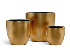 Кашпо Эффектори Металл округлый конус сусальное золото