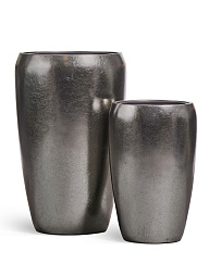 Кашпо Эффектори Металл высокий округлый конус стальное серебро