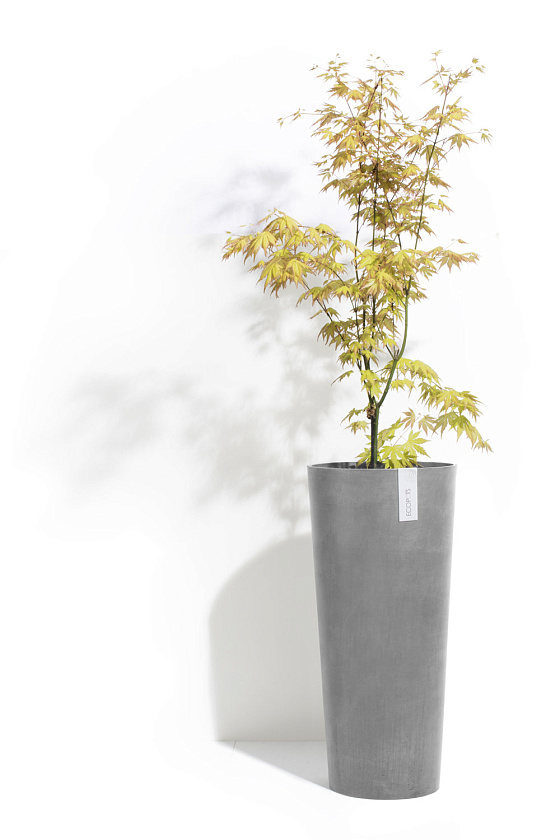 Кашпо Экопотс Амстердам высокое серое_1