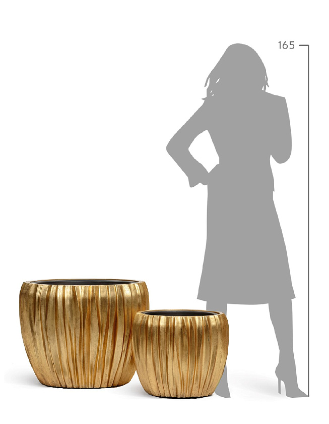 Кашпо Эффектори Металл Чаша Дизайн Вейв Сусальное золото_3