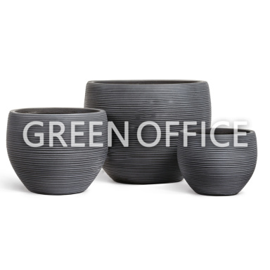 Кашпо ERGO TreeLine Сферическая чаша Дымчато-серый бетон - Фото 1