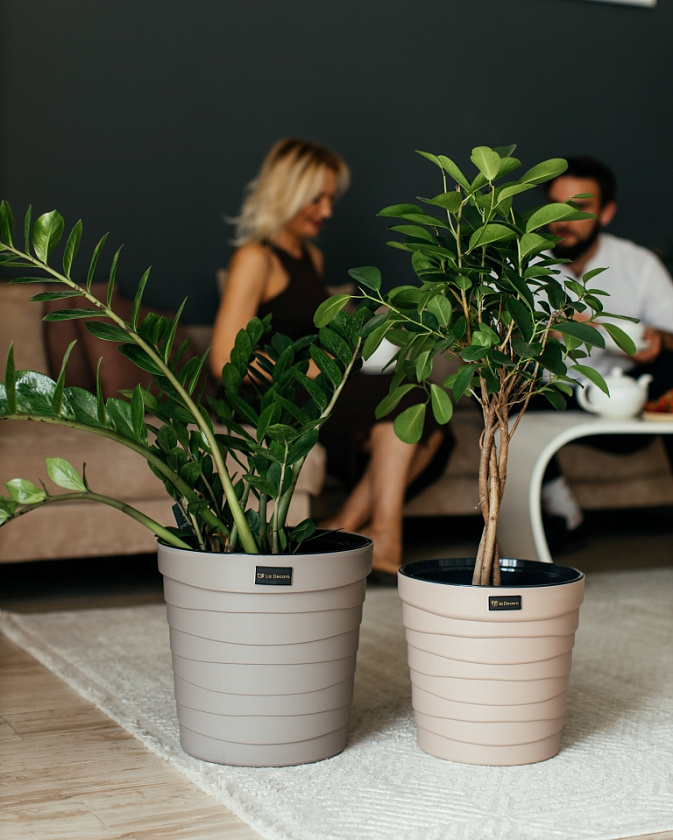 Кашпо Дюна со вставкой (фраппе)_