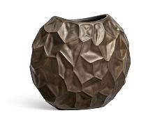 Кашпо Эффектори Металл Плоская сфера Дизайн Крампл Черненая бронза