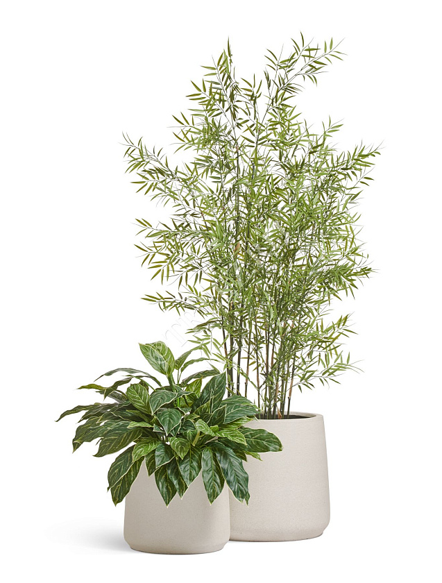 Кашпо Эрго Файн Рок Чаша Коун Белый камень_3