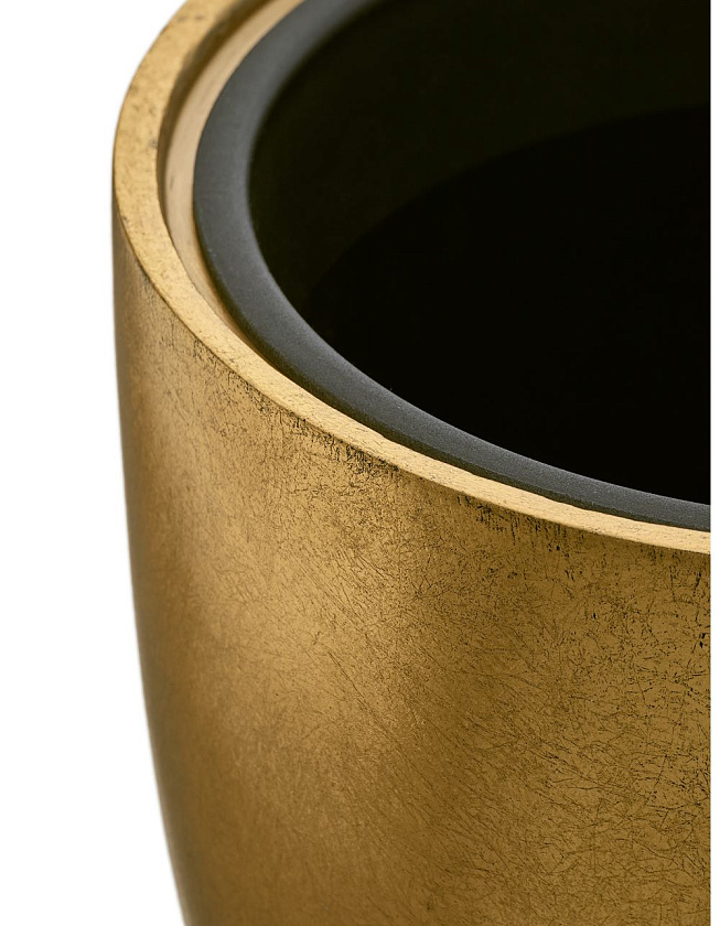 Кашпо Эффектори Металл округлый конус сусальное золото_3