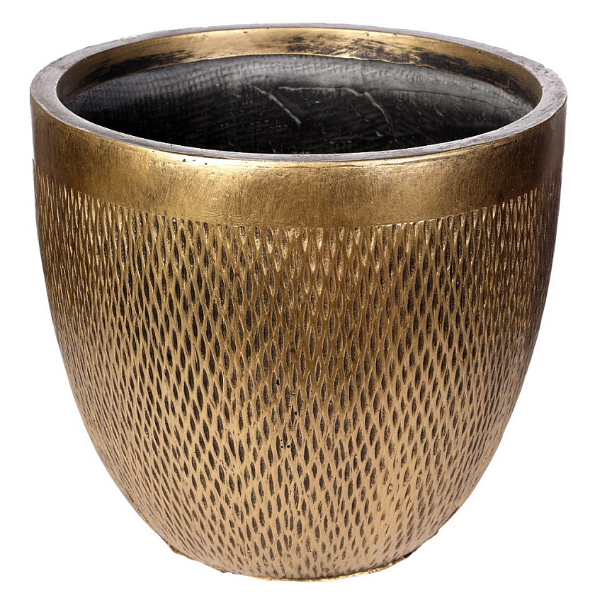 Кашпо Лотус Круглое золотое_