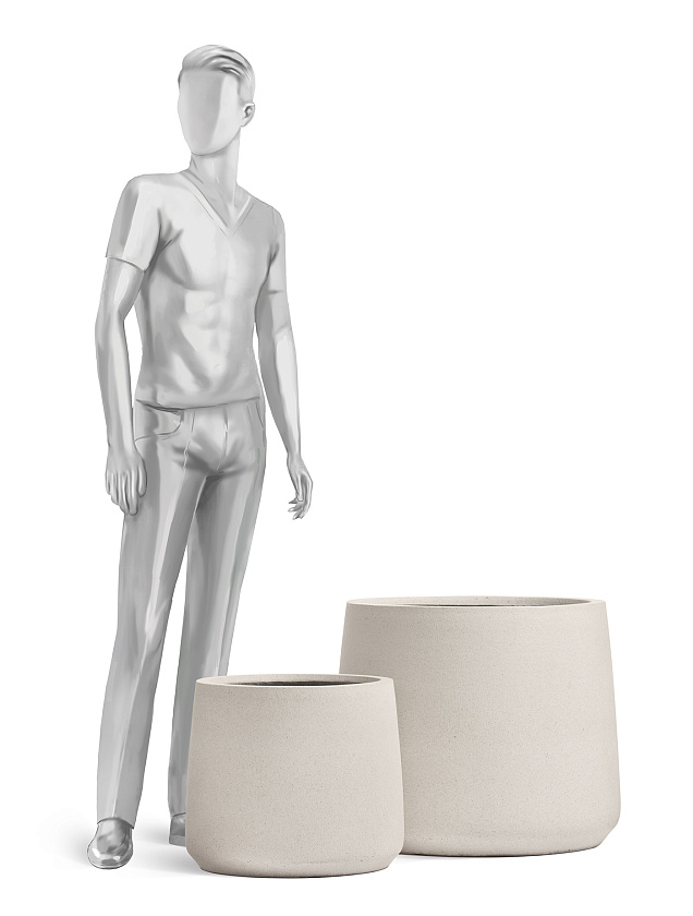 Кашпо Эрго Файн Рок Чаша Коун Белый камень_8