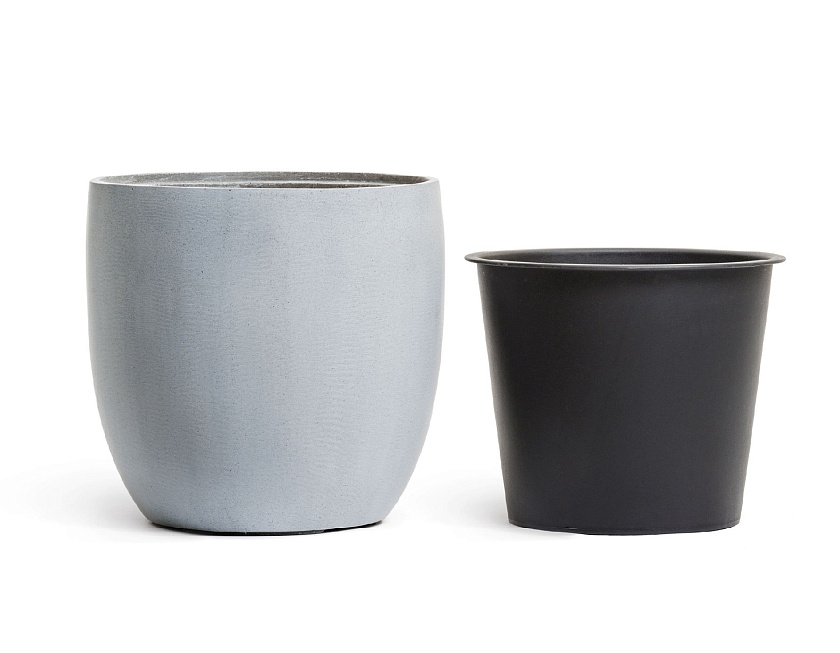 Кашпо Эффектори Бетон округлый конус серый ледник_3