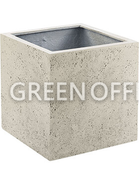 Кашпо Grigio cube antique white-concrete