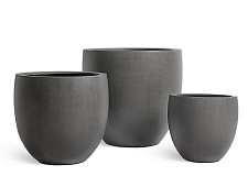 Кашпо Эффектори Бетон Большой округлый конус Тёмно-серый бетон