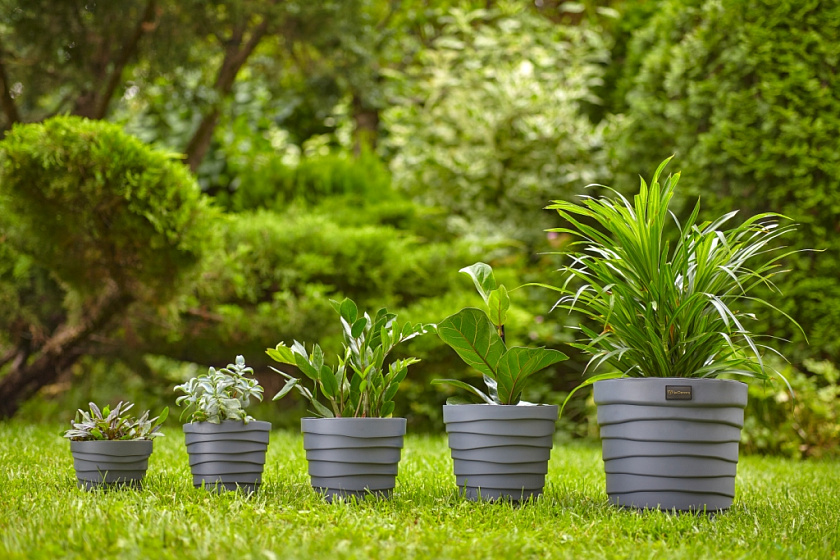 Кашпо Дюна со вторым дном (антрацит)_