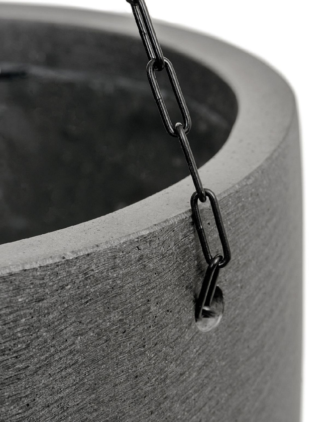 Кашпо Эффектори Бетон Чаша подвесная округлая Темно-серый бетон_2