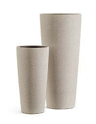 Кашпо Эффектори Бетон высокий конус белый камень