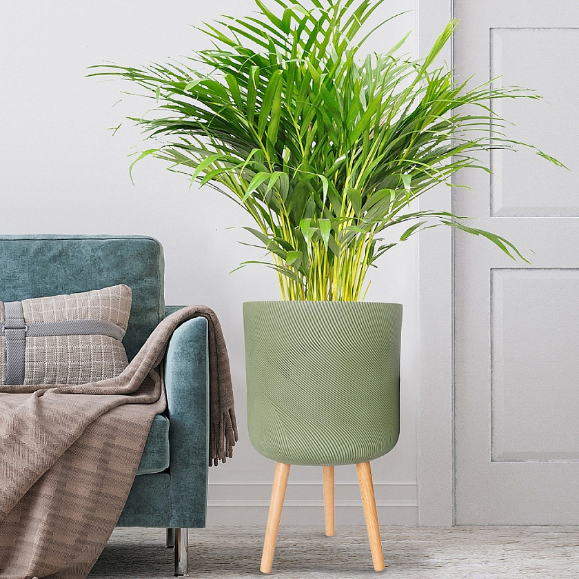 Кашпо Флоу Ваза с подставкой зеленое_4