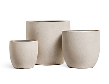 Кашпо Эффектори Бетон округлый конус белый песок