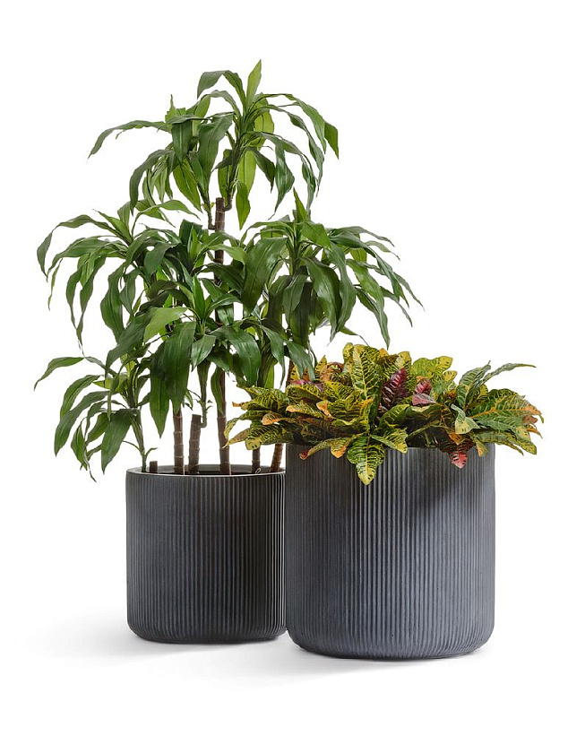 Кашпо Эрго Джет цилиндр дымчато-серый бетон_2