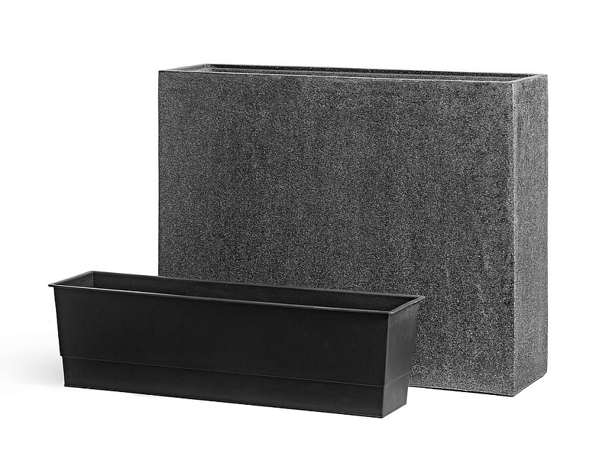 Кашпо Эффектори Стоун Высокий Дивайдер Темно-серый камень_
