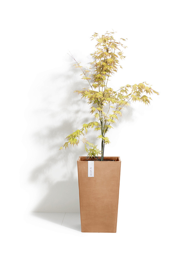 Кашпо Экопотс Роттердам высокое терракотовое_