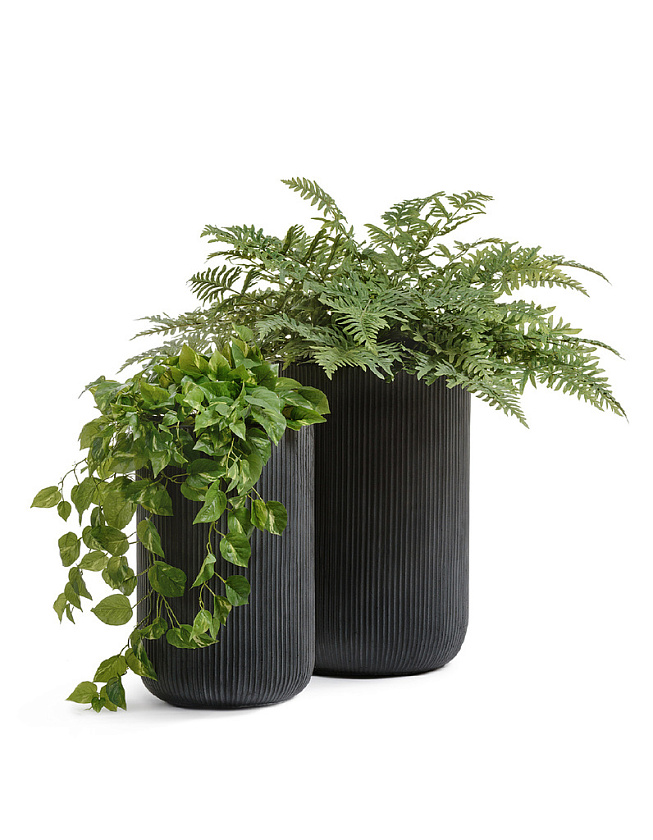 Кашпо Эрго Джет высокий цилиндр антрацит_4