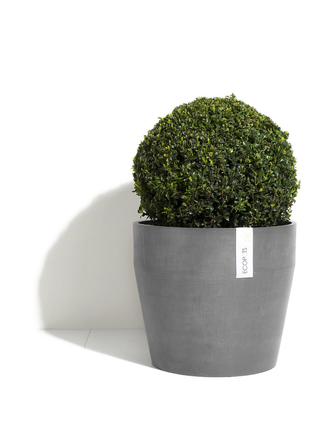 Кашпо Экопотс Санкара серое_