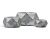 Кашпо ERGO Rombo низкая чаша многогранник состаренное серебро - Фото 1
