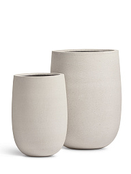 Кашпо Эрго Файн Рок Высокая округлая чаша Белый камень