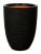 Кашпо Capi nature rib nl vase vase elegant low black - Фото 1