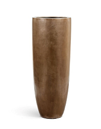 Кашпо Эффектори металл высокий гигант округлый конус темное матовое золото