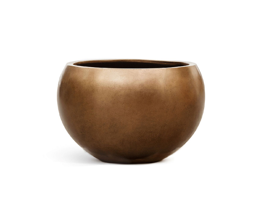 Кашпо Эффектори Металл полусфера темное матовое золото_2