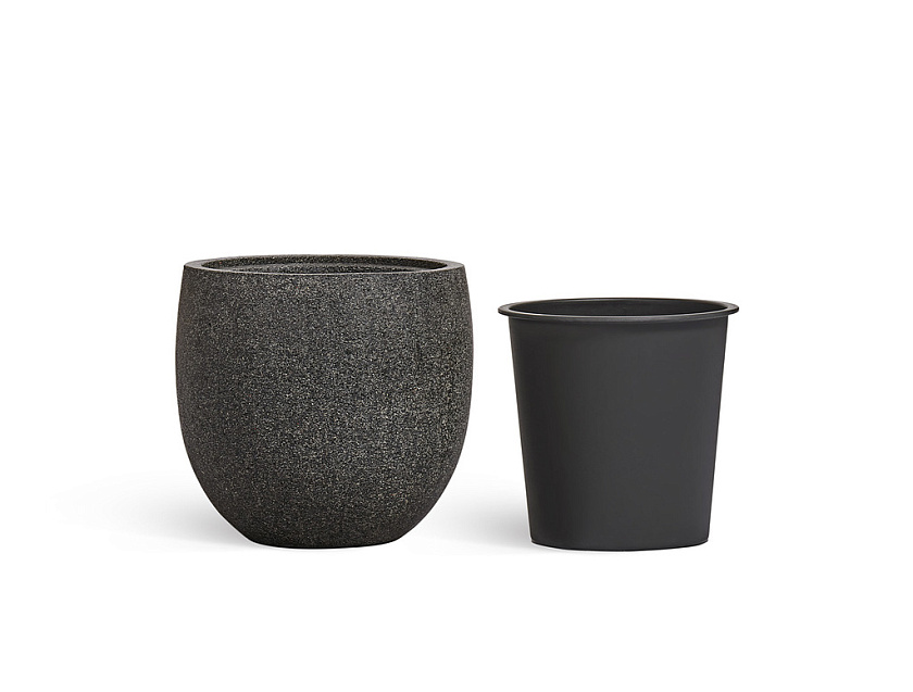 Кашпо Эффектори Стоун чаша классик темно-серый камень_3