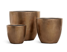 Кашпо Эффектори Металл округлый конус тёмное матовое золото