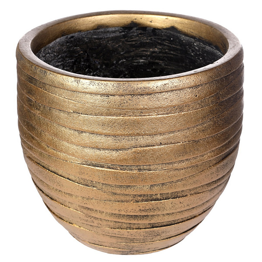 Кашпо Роу Круглое золотое_
