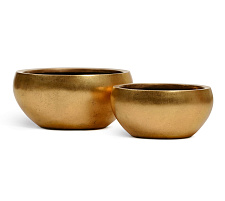 Кашпо Эффектори Металл Низкая полусфера Сусальное золото