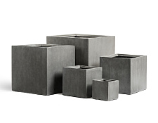 Кашпо EFFECTORY BETON куб темно-серый бетон (без тех. вставки)