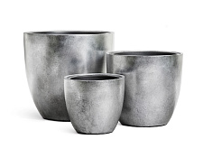 Кашпо Эффектори Металл округлый конус серебро