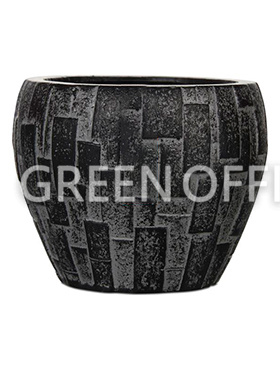 Кашпо Capi nature stone vase taper round iii black