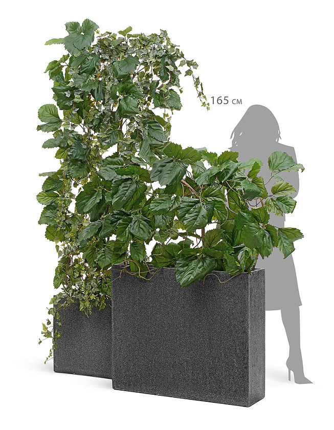 Кашпо Эффектори Стоун Высокий Дивайдер Темно-серый камень_2
