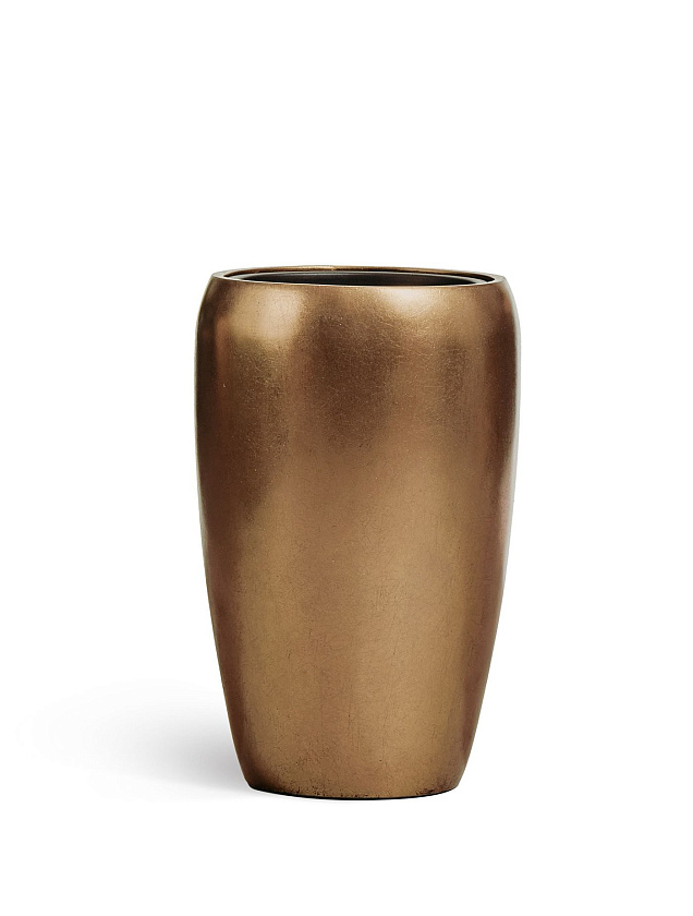 Кашпо Эффектори Металл высокий округлый конус темное матовое золото_3