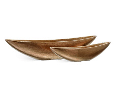 Кашпо Эффектори Металл Ваза-Лодка Темное матовое золото