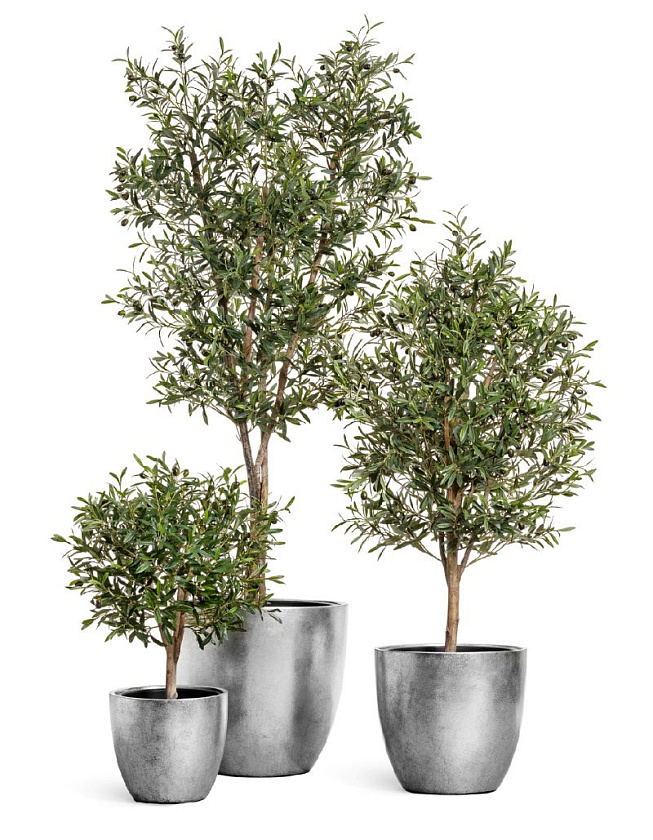 Кашпо Эффектори Металл округлый конус серебро_5