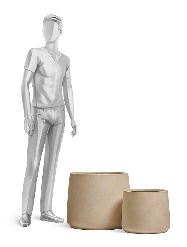 Кашпо Эрго Файн Рок Чаша Коун Белый камень_12