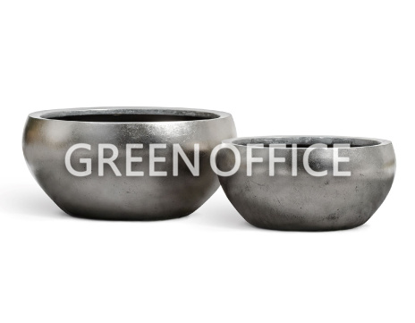 Кашпо Эффектори Металл Низкая полусфера Стальное серебро - Фото 1