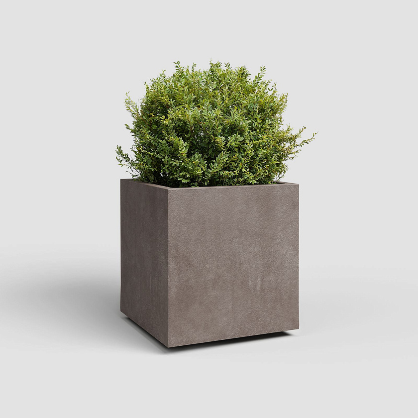 Кашпо Артевази Сидней куб серо-коричневый_