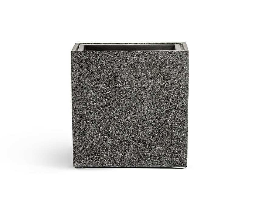 Кашпо Эффектори Стоун Куб Тёмно-серый камень_1