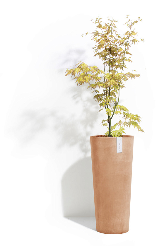 Кашпо Экопотс Амстердам высокое терракотовое_1