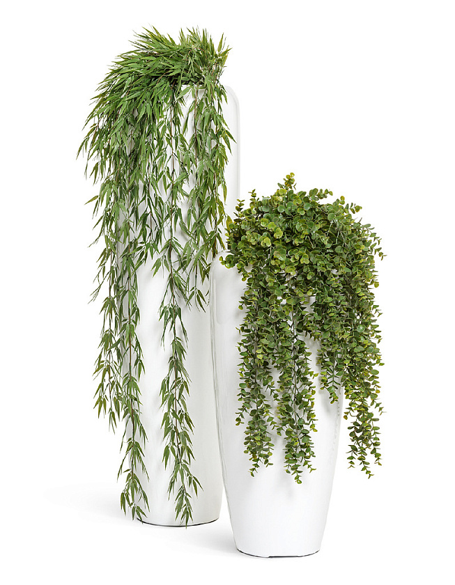 Кашпо Эффектори Глосс высокий конус Дизайн белый глянцевый лак_10