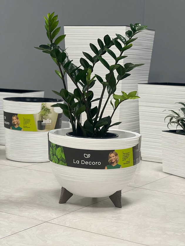 Кашпо Куб ребристый (белый)_4